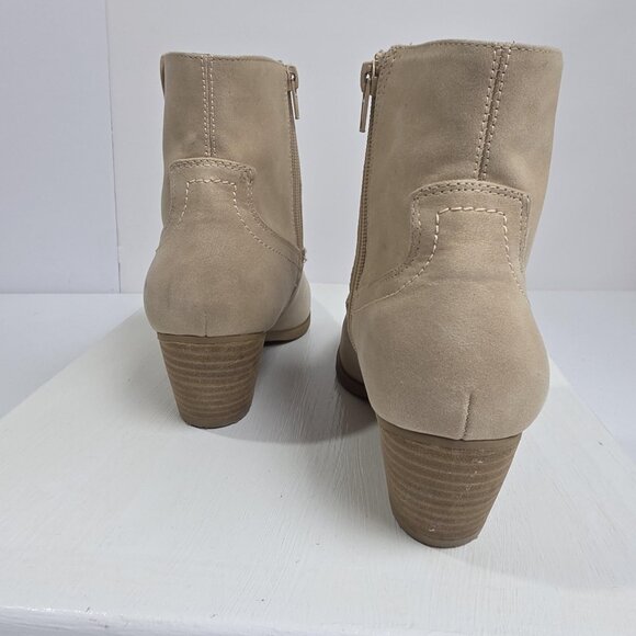 Dv Dolce Vita Boots Womens Size 9 Beige Perdue Ankle Western Booties - Picture 5 of 11